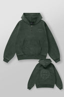 5169 - Old Money Quarter-Zip Hoodies Green Wash