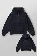 5169 - Old Money Quarter-Zip Hoodies Navy Wash