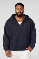 5169 - Old Money Quarter-Zip Hoodies Navy Wash