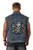 5192 - Cars & Curls - Denim Vest Blue Wash - Unmatched Kicks - YOUNG LA