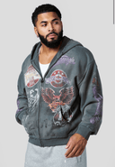 5201 - MOTO ZIP-UPS CHARCOAL WASH - Unmatched Kicks-YOUNG LA
