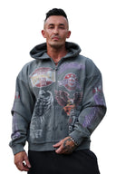 5201 - MOTO ZIP-UPS CHARCOAL WASH - Unmatched Kicks-YOUNG LA