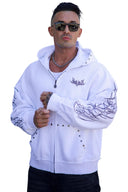 5232 - Tribal Stud Zip-Ups White - Unmatched Kicks-YOUNG LA