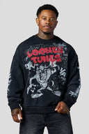 5256 - Looney Tunes Graffiti Crewnecks Black Sketch - Unmatched Kicks-YOUNG LA