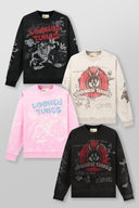 5256 - Looney Tunes Graffiti Crewnecks Pink Sketch - Unmatched Kicks-YOUNG LA