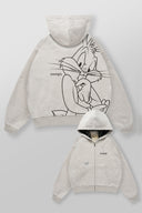 5257 - Looney Tunes Plaid Zip-Ups Heather Grey - Unmatched Kicks-YOUNG LA