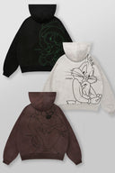 5257 - Looney Tunes Plaid Zip-Ups Heather Grey - Unmatched Kicks-YOUNG LA