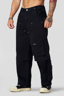 6006 - Cargo Rave Pants Black - Unmatched Kicks - YOUNG LA