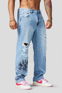 6035 - Looney Tunes Denim Jeans Blue Wash - Unmatched Kicks-YOUNG LA