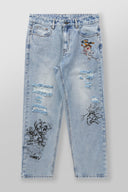 6035 - Looney Tunes Denim Jeans Blue Wash - Unmatched Kicks-YOUNG LA