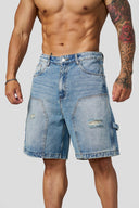 6071 - Carpenter Jorts Blue Wash - Unmatched Kicks-YOUNG LA