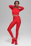 7/8 High - Waist Airlift Legging - Bright Red - Unmatched Kicks - ALO