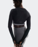 Train Long Sleeve Crop Black