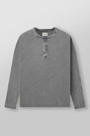 8034 - Henley Thermal Longsleeves Grey Wash - Unmatched Kicks-YOUNG LA