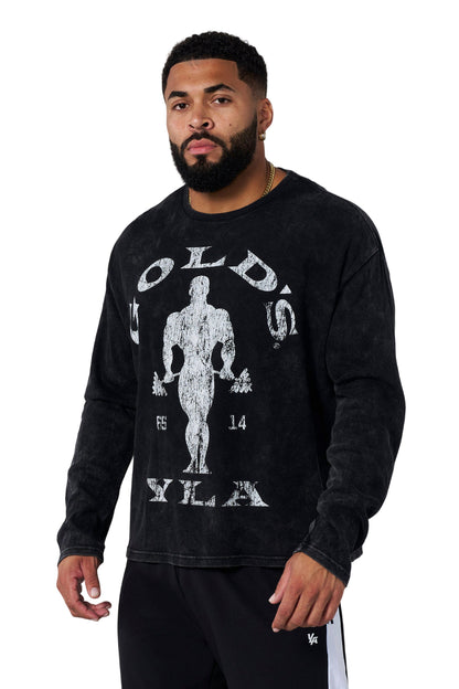 8047 - Gold's Gym Thermal Longsleeves Black Wash