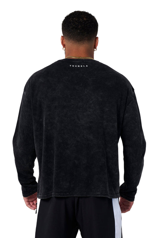8047 - Gold's Gym Thermal Longsleeves Black Wash
