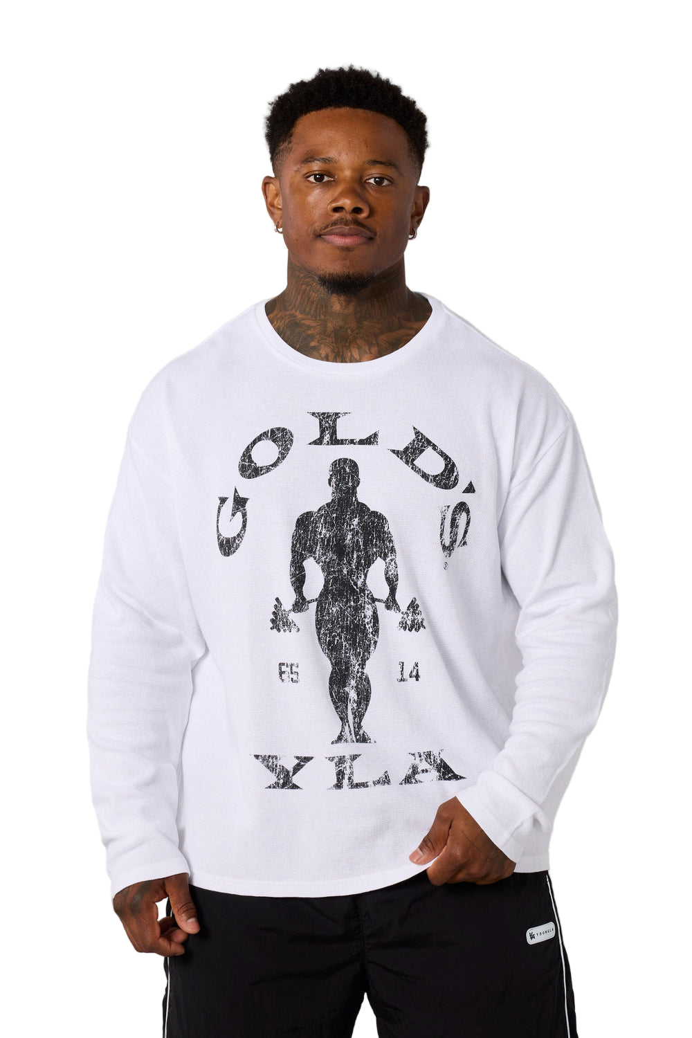 8047 - Gold's Gym Thermal Longsleeves White