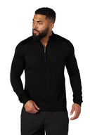 8048 - Monaco Wool Quarter - Zip Sweaters Black - Unmatched Kicks - YOUNG LA