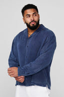 8053 - Flowy Button-ups Blue Wash - Unmatched Kicks-YOUNG LA