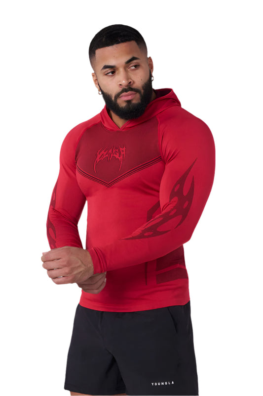 8062 - Warrior Compression Hoodies Red