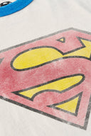 8072 - Superman 3/4 Raglan Shirts White/Blue