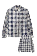 8081 - Country Club Zip - up Flannels Navy/White - Unmatched Kicks - YOUNG LA