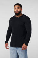 8094 - Tailored Waffle Longsleeves Black Wash - Unmatched Kicks - YOUNG LA
