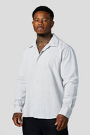 8095 - Cotton Linen Button-Ups Light Grey