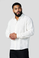 8095 - Cotton Linen Button-Ups White