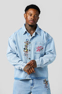8112 - Looney Tunes Denim Shirt Blue Wash - Unmatched Kicks-YOUNG LA