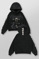 5015 - KAIJU NO. 8 GRAPHIC HOODIES BLACK/WHITE