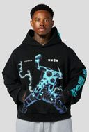 5015 - KAIJU NO. 8 GRAPHIC HOODIES BLACK/BLUE