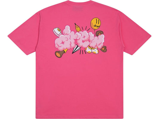 DREW HOUSE DOODLE JOY HOT PINK TEE