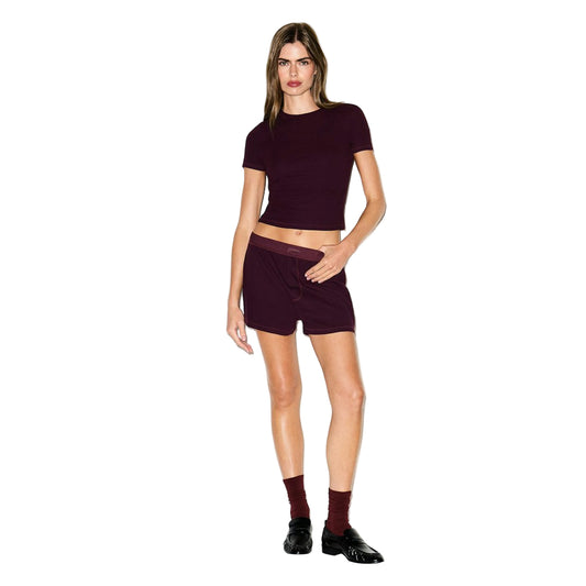 Cotton Rib T-SHIRT Currant