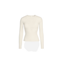 COTTON JERSEY LONG SLEEVE T-SHIRT BONE