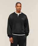GSLC Henley Sweat boxy fit Bros Black
