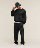 GSLC Henley Sweat boxy fit Bros Black