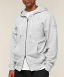 Campus Crest Zip Through Hoodie regular Bros Soft Grey Marl