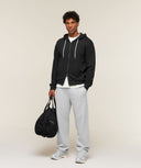 Campus Crest Zip Through Hoodie regular Black