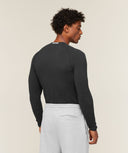 Cotton Seamless Long Sleeve T-Shirt muscle fit Black Marl