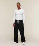 Cotton Seamless Long Sleeve T-Shirt muscle fit White Grey Marl
