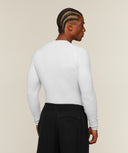 Cotton Seamless Long Sleeve T-Shirt muscle fit White Grey Marl