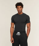 Cotton Seamless T-Shirt muscle fit Black Marl