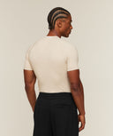 Cotton Seamless T-Shirt muscle fit Oat Marl