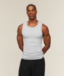 Cotton Seamless Sleeveless Top muscle fit Soft Grey Marl