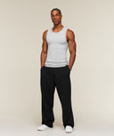 Cotton Seamless Sleeveless Top muscle fit Soft Grey Marl