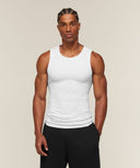 Cotton Seamless Sleeveless Top muscle fit White Grey Marl