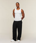 Cotton Seamless Sleeveless Top muscle fit White Grey Marl