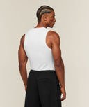 Cotton Seamless Sleeveless Top muscle fit White Grey Marl