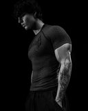 Doom Tech™ Armored Venom Texture Short sleeve Compression [VOID BLACK]